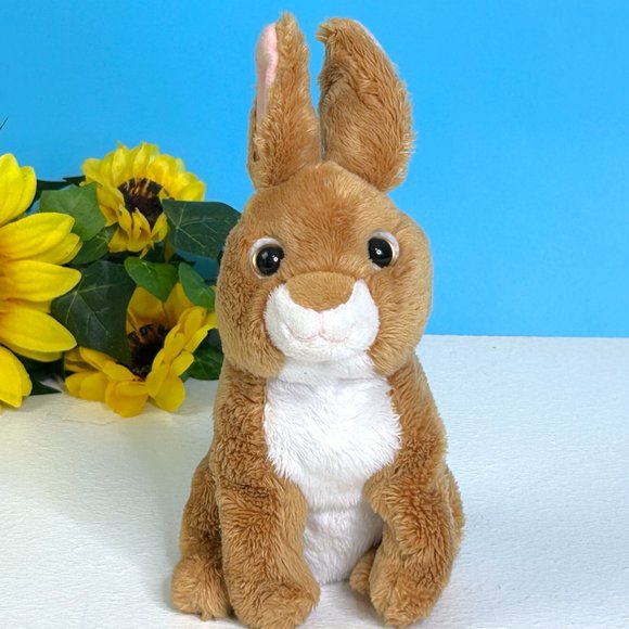 Beautifully Detailed Brown Bunny Rabbit Lovey 6" Soft Plush Stuffed Animal Toy - Picture 2 of 4